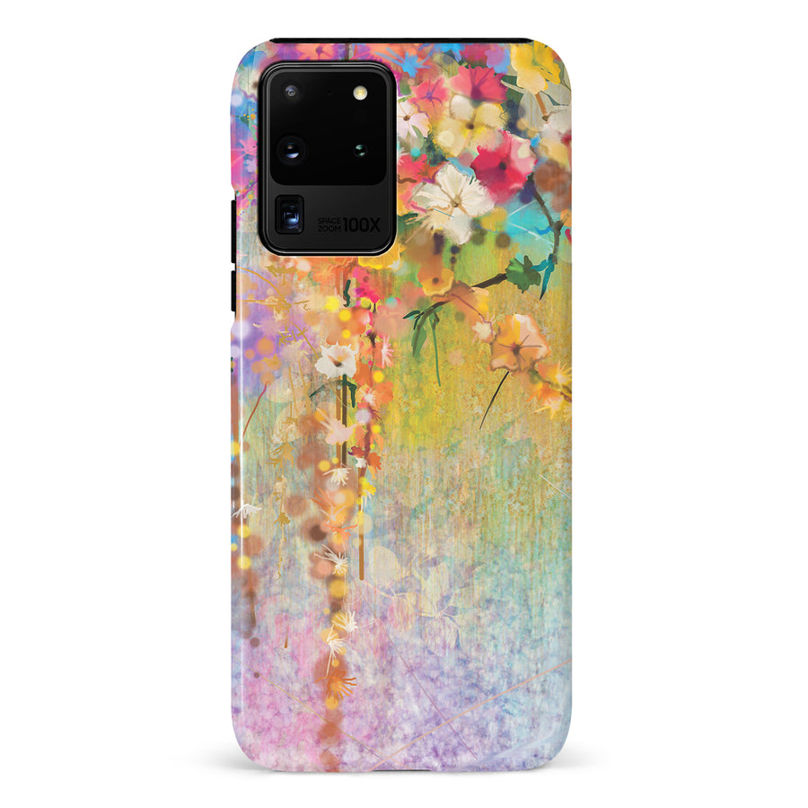 Samsung Galaxy S20 Ultra Midnight Bloom Painted Flowers Phone Case