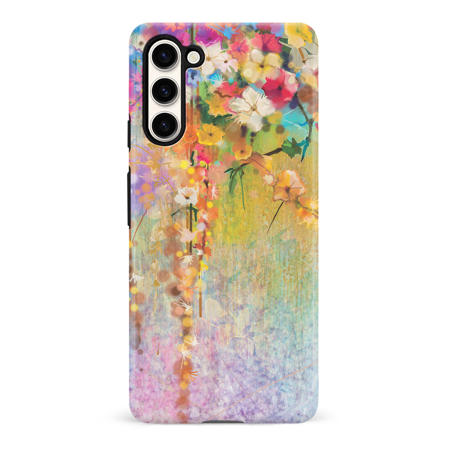 Samsung Galaxy S23 Midnight Bloom Painted Flowers Phone Case