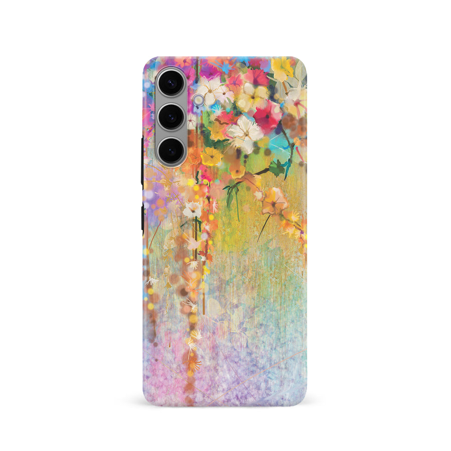 Samsung Galaxy S24 Midnight Bloom Painted Flowers Phone Case
