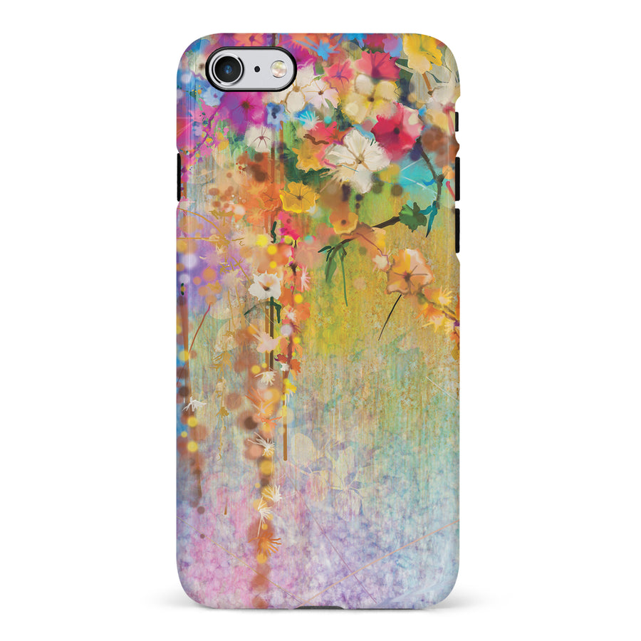 iPhone 6 Midnight Bloom Painted Flowers Phone Case