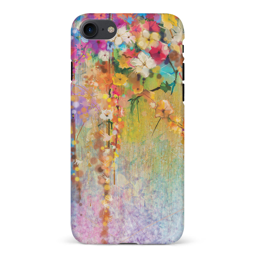 iPhone 7/8/SE Midnight Bloom Painted Flowers Phone Case