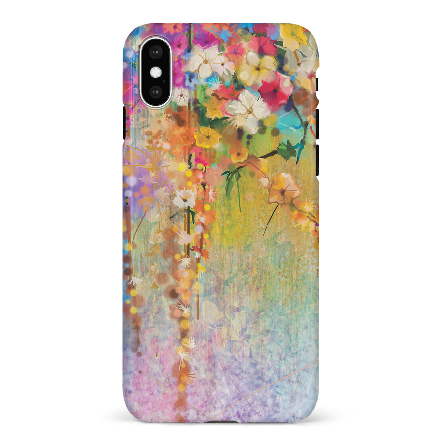 iPhone X/XS Midnight Bloom Painted Flowers Phone Case