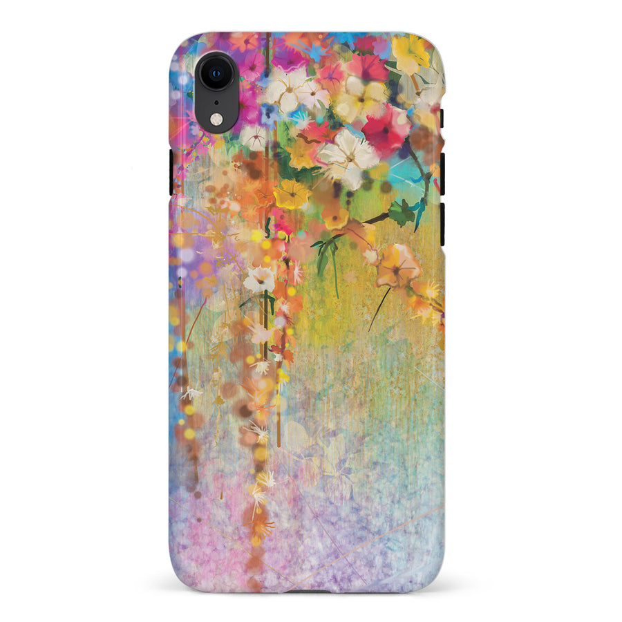 iPhone XR Midnight Bloom Painted Flowers Phone Case