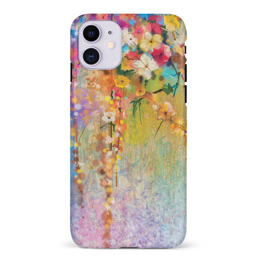 iPhone 11 Midnight Bloom Painted Flowers Phone Case