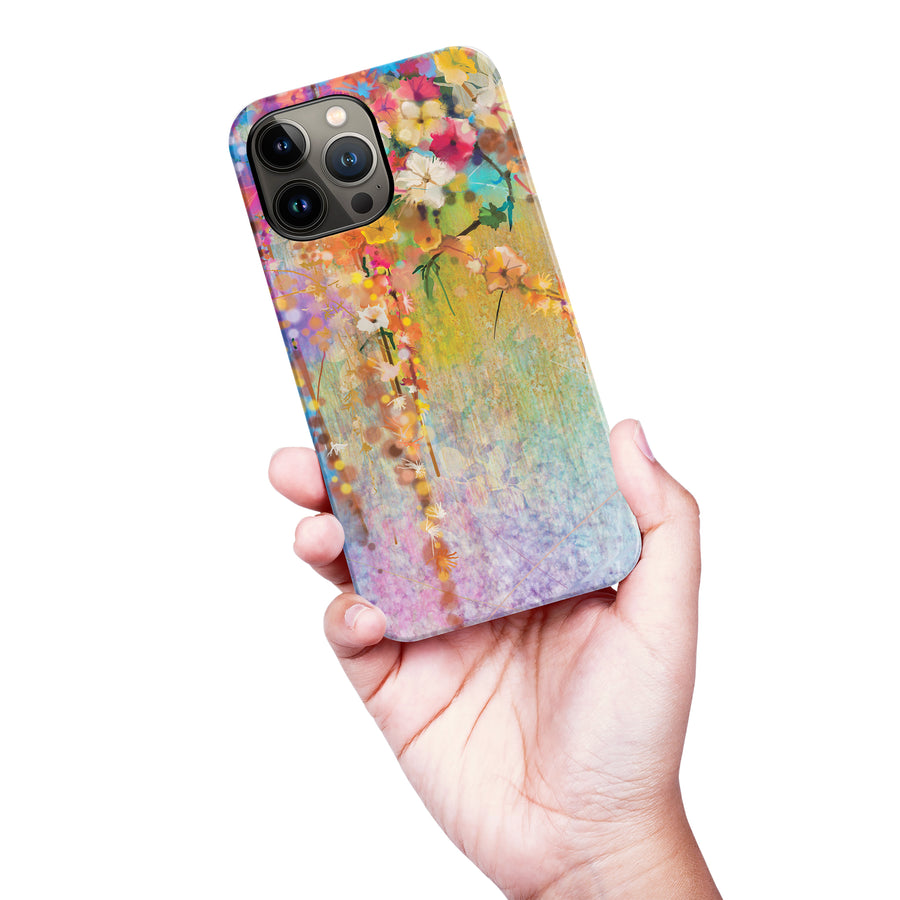 iPhone 13 Pro Max Midnight Bloom Painted Flowers Phone Case