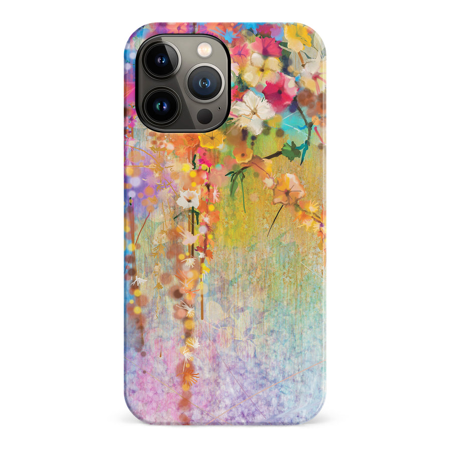 iPhone 13 Pro Max Midnight Bloom Painted Flowers Phone Case