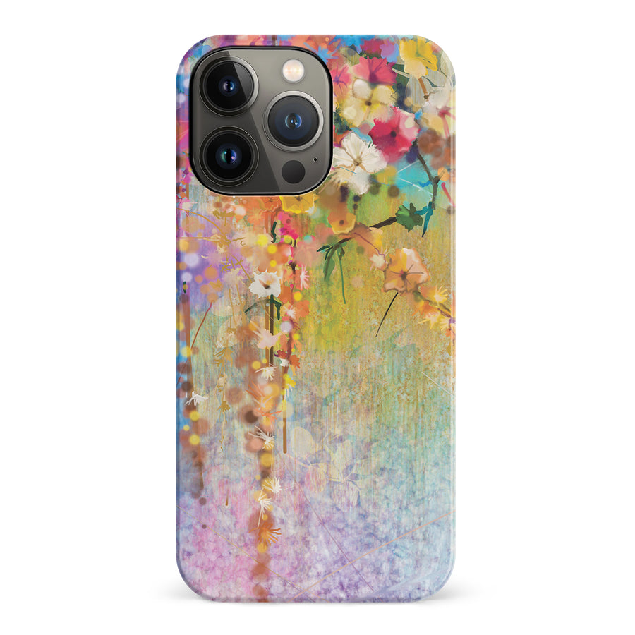 iPhone 14 Pro Midnight Bloom Painted Flowers Phone Case