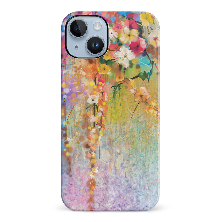iPhone 14 Plus Midnight Bloom Painted Flowers Phone Case