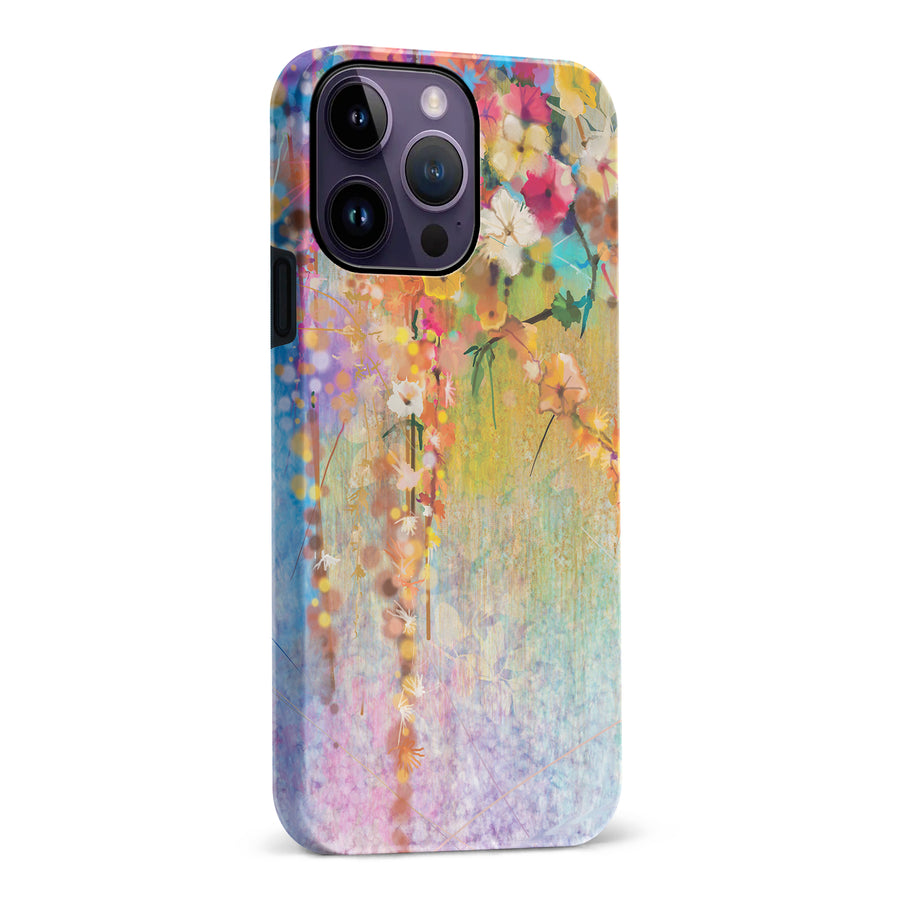 iPhone 14 Pro Max Midnight Bloom Painted Flowers Phone Case