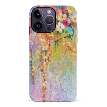 iPhone 14 Pro Max Midnight Bloom Painted Flowers Phone Case
