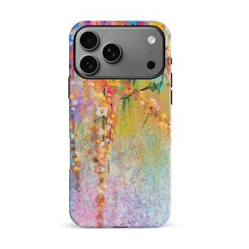 iPhone 17 Pro Max Midnight Bloom Painted Flowers Phone Case