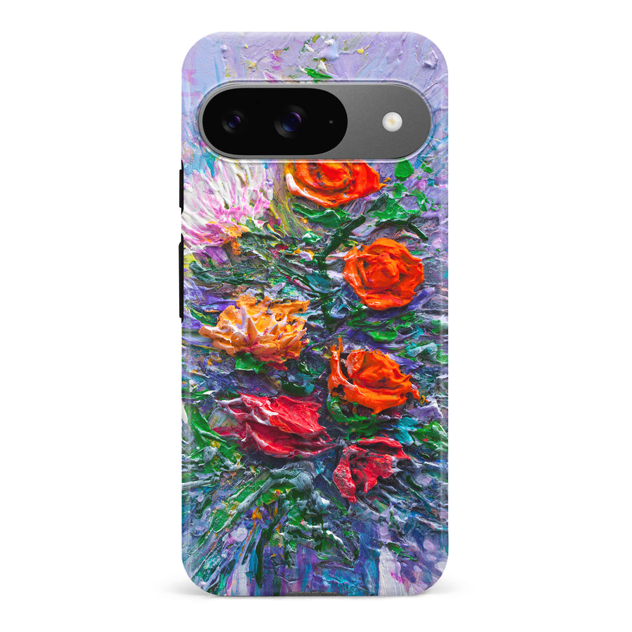 Google Pixel 9 Rhapsody Painted Flowers Phone Case