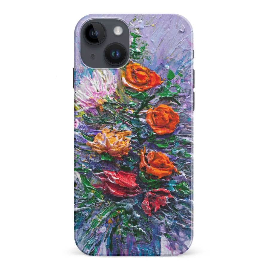 iPhone 15 Plus Rhapsody Painted Flowers Phone Case