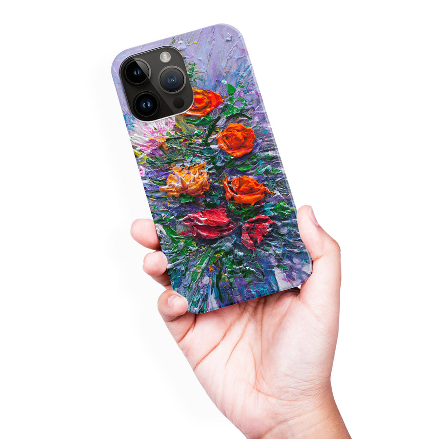 iPhone 15 Pro Max Rhapsody Painted Flowers Phone Case