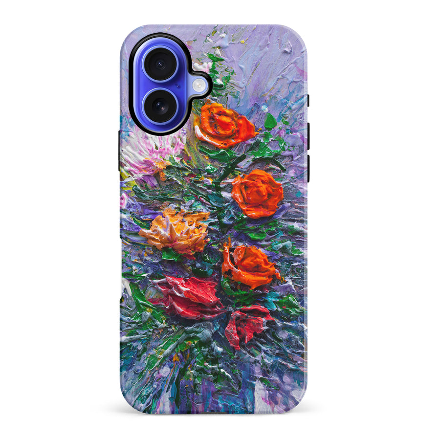 iPhone 16 Plus Rhapsody Painted Flowers Phone Case