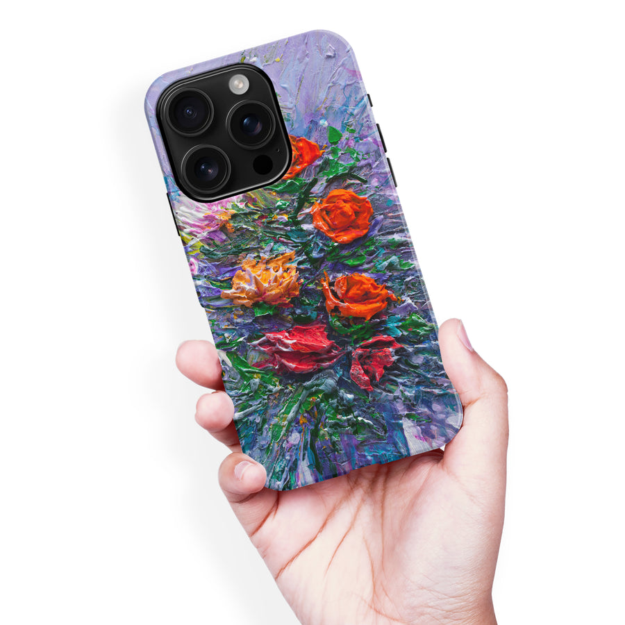 iPhone 16 Pro Max Rhapsody Painted Flowers Phone Case