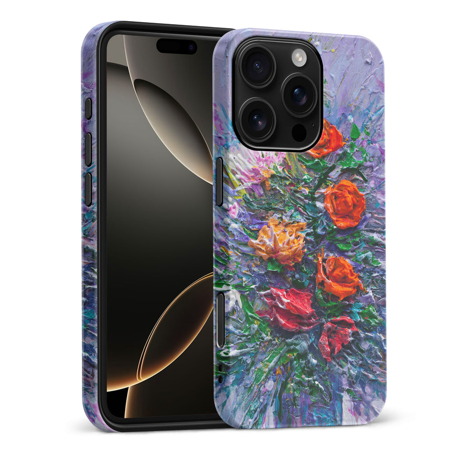 iPhone 16 Pro Max Rhapsody Painted Flowers Phone Case