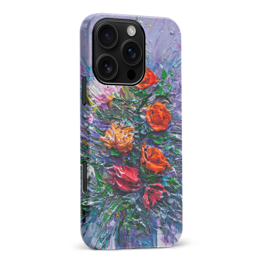 iPhone 16 Pro Max Rhapsody Painted Flowers Phone Case