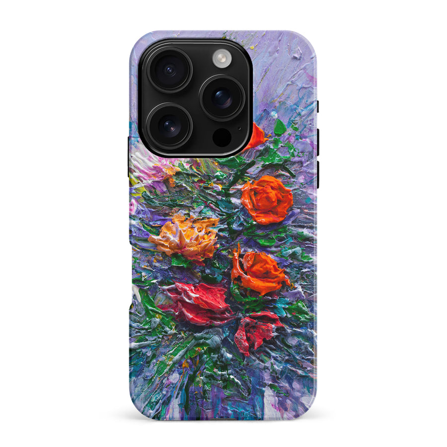 iPhone 16 Pro Max Rhapsody Painted Flowers Phone Case