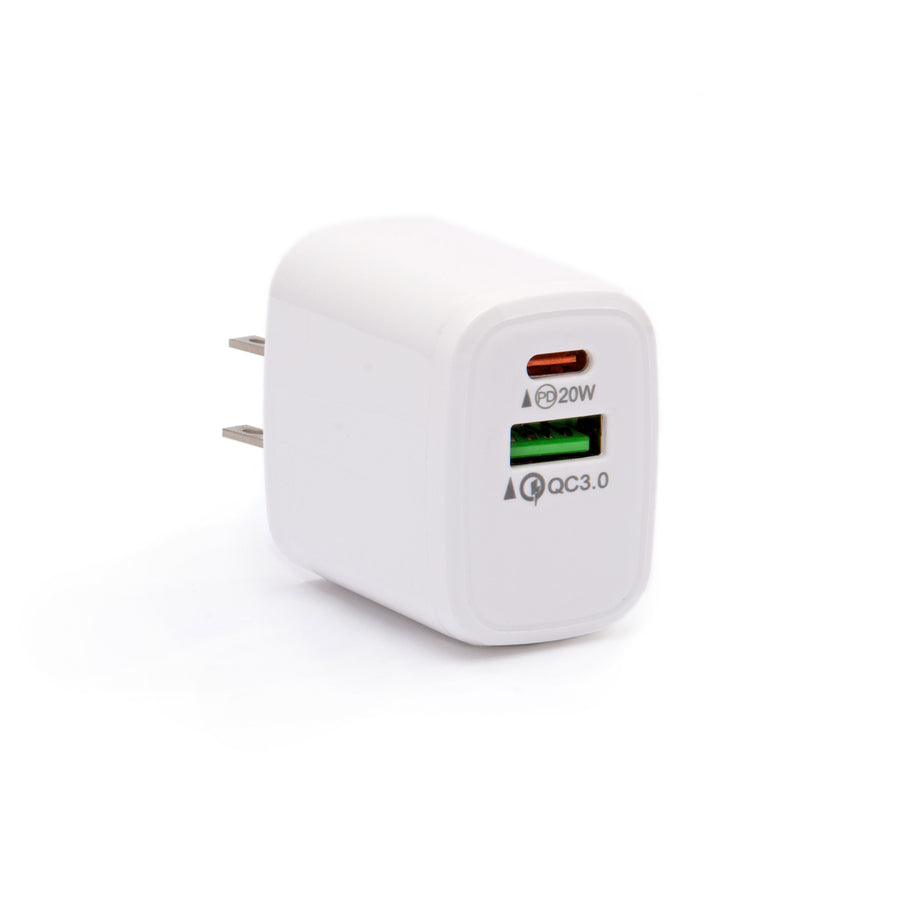Dual USB-A & USB Type-C 20W Quick Charger
