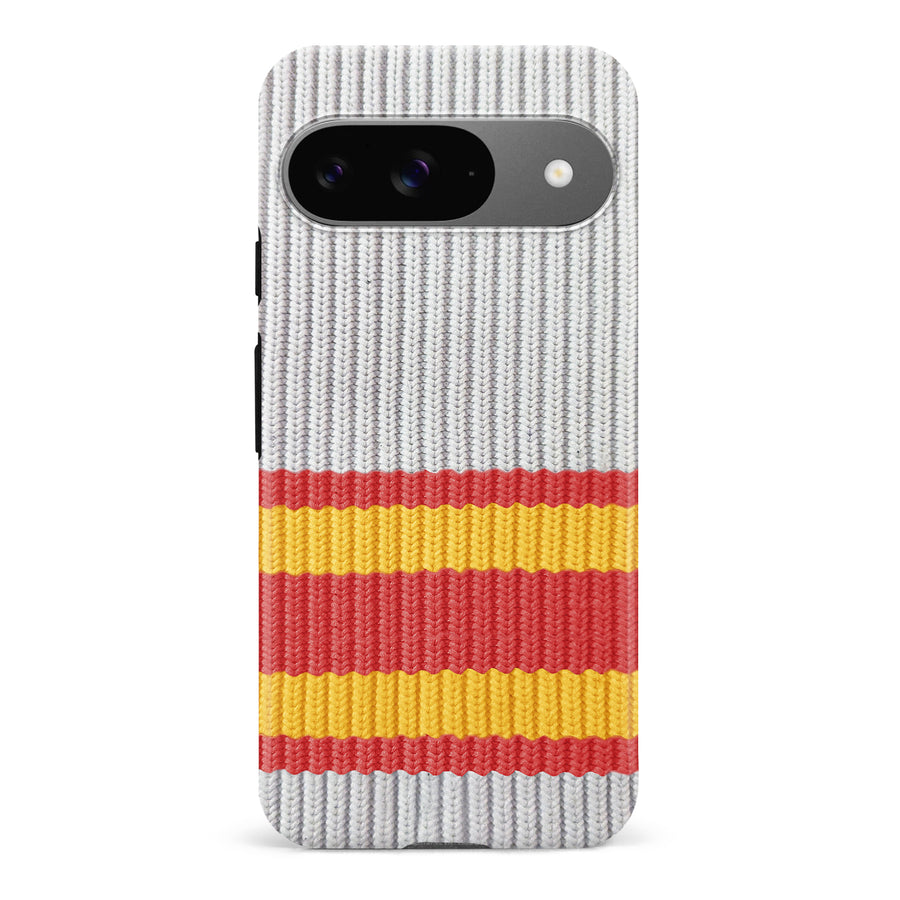 Google Pixel 9 Hockey Sock Phone Case - Calgary Flames Away