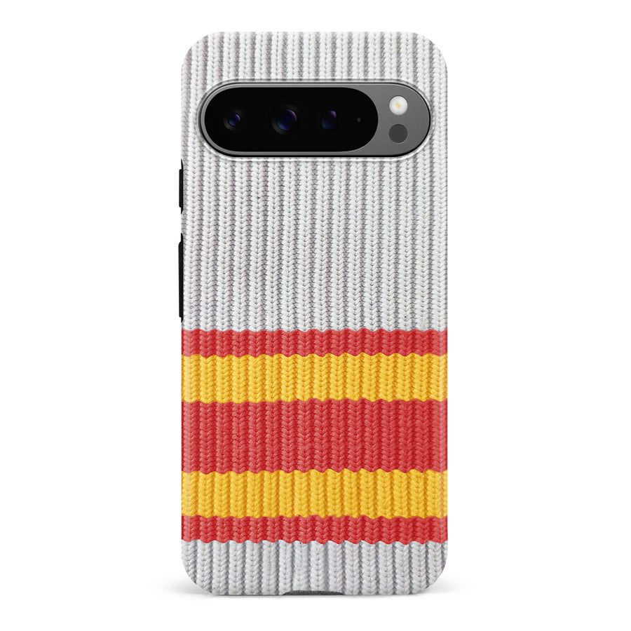 Google Pixel 9 Pro Hockey Sock Phone Case - Calgary Flames Away