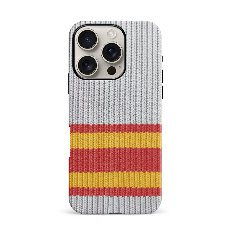 iPhone 16 Pro Hockey Sock Phone Case - Calgary Flames Away