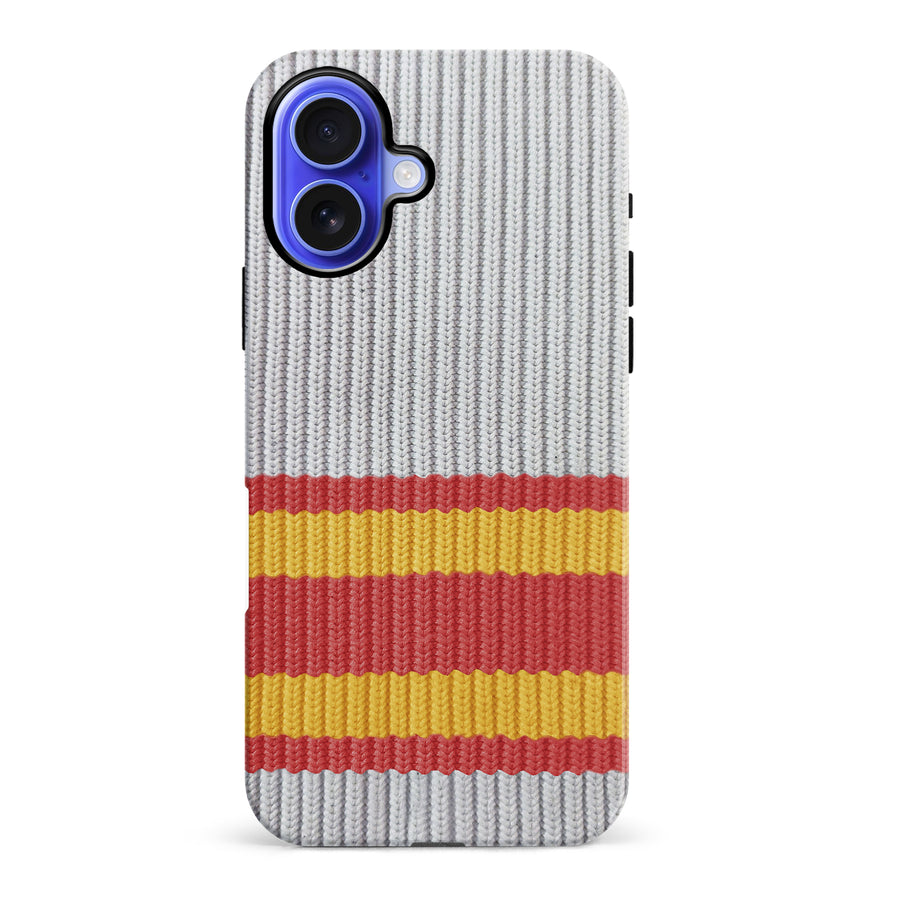 iPhone 16 Plus Hockey Sock Phone Case - Calgary Flames Away