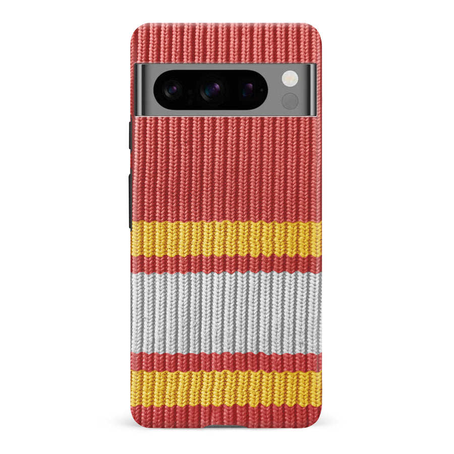 Google Pixel 8 Pro Hockey Sock Phone Case - Calgary Flames Home