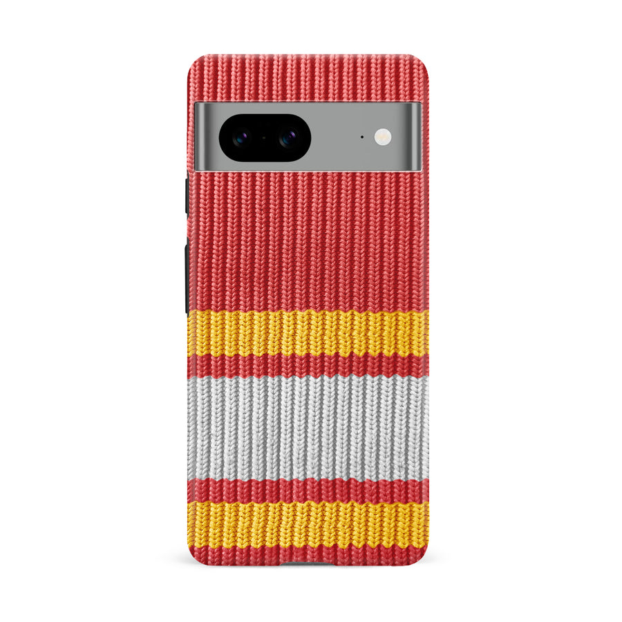 Google Pixel 8A Hockey Sock Phone Case - Calgary Flames Home