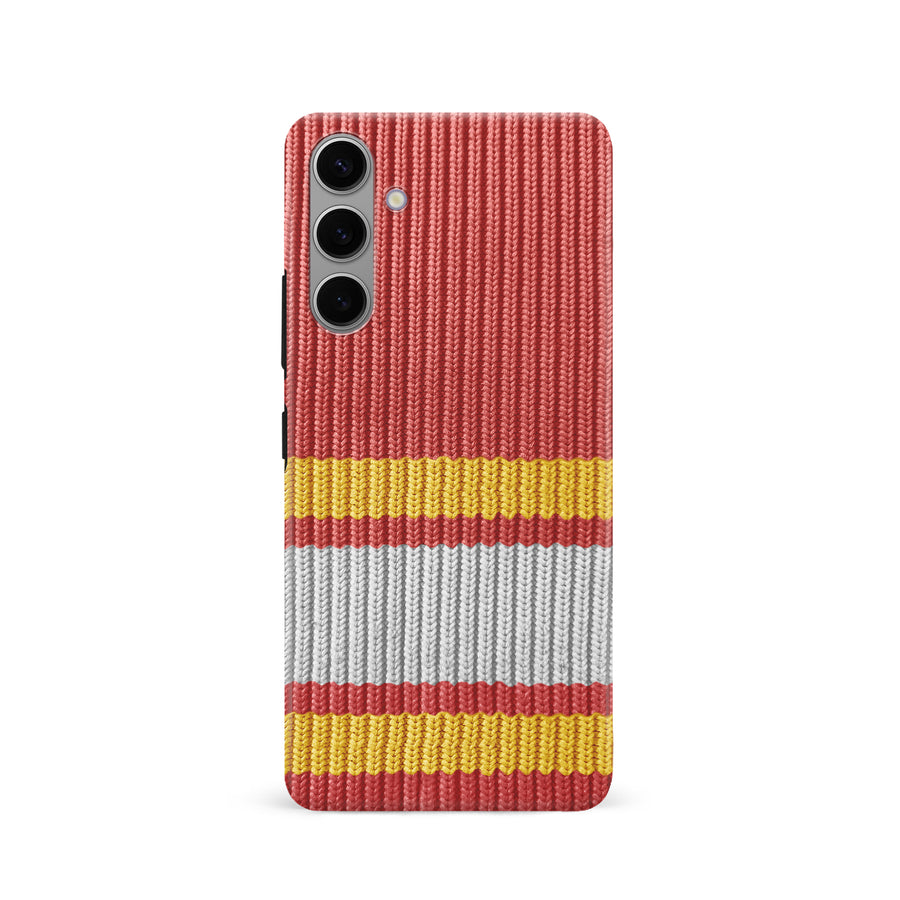 Samsung Galaxy S24 Hockey Sock Phone Case - Calgary Flames Home