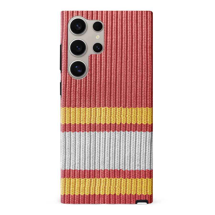 Samsung Galaxy S24 Ultra Hockey Sock Phone Case - Calgary Flames Home