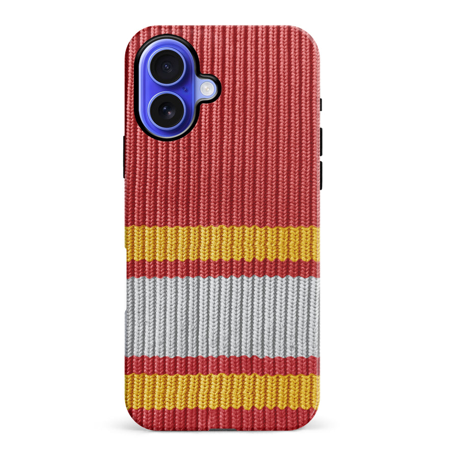 iPhone 16 Plus Hockey Sock Phone Case - Calgary Flames Home