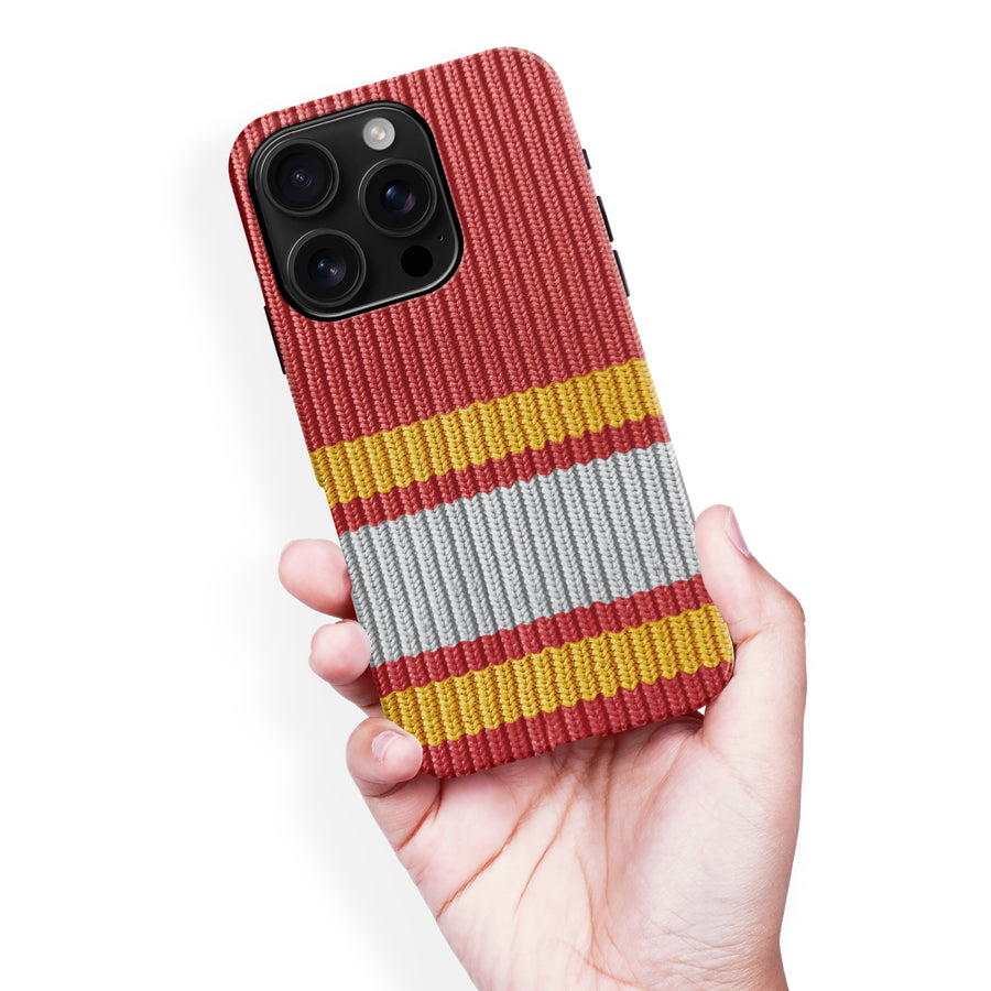 iPhone 16 Pro Max Hockey Sock Phone Case - Calgary Flames Home