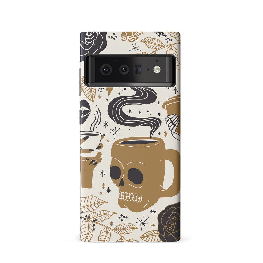 Google Pixel 6 Coffee Skull Phone Case