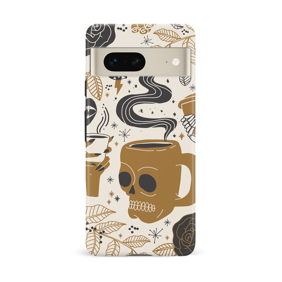 Google Pixel 7 Coffee Skull Phone Case