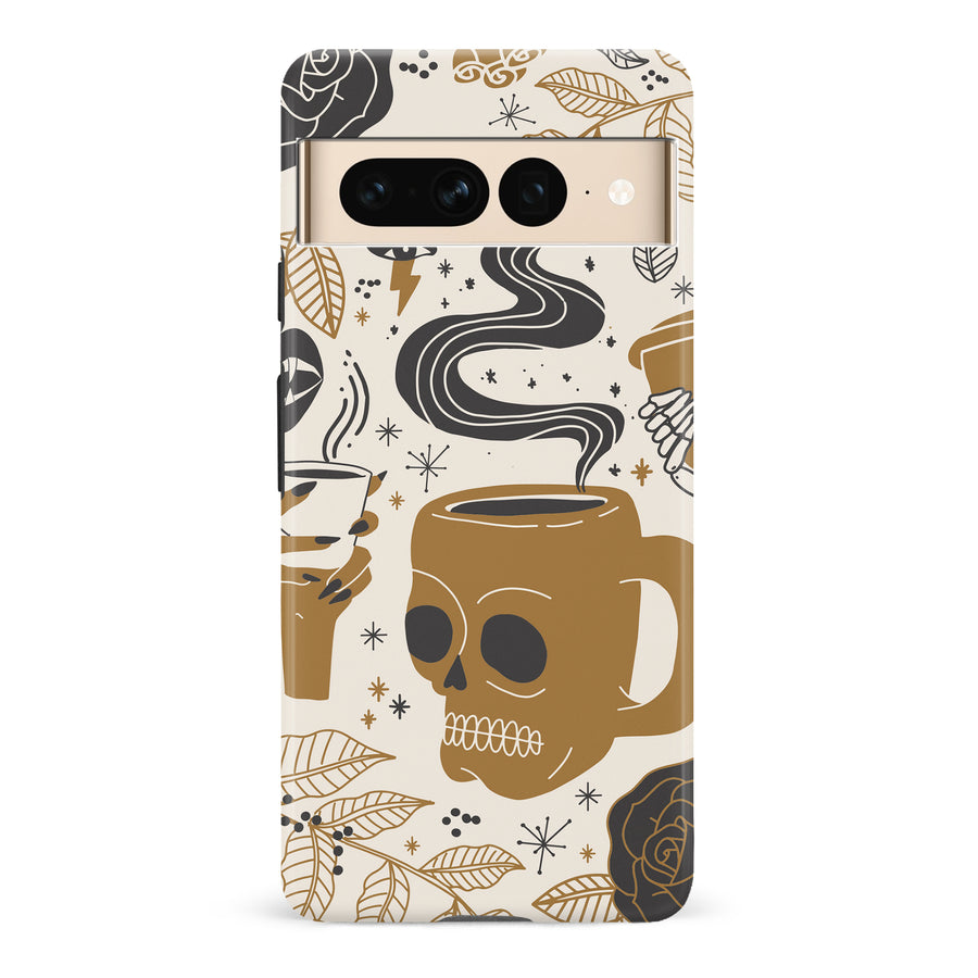 Google Pixel 7 Pro Coffee Skull Phone Case