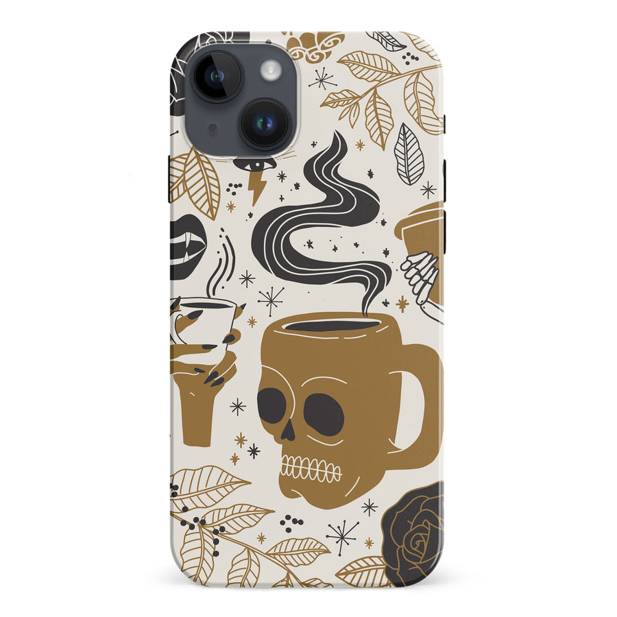 iPhone 15 Plus Coffee Skull Phone Case