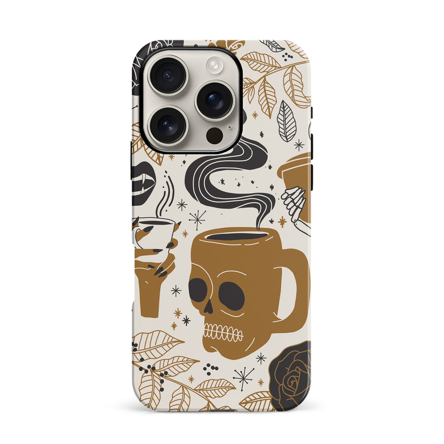 iPhone 16 Pro Coffee Skull Phone Case