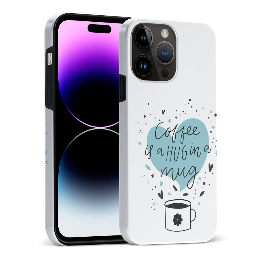 iPhone 15 Pro Max Coffee is a Hug in a Mug Phone Case in White