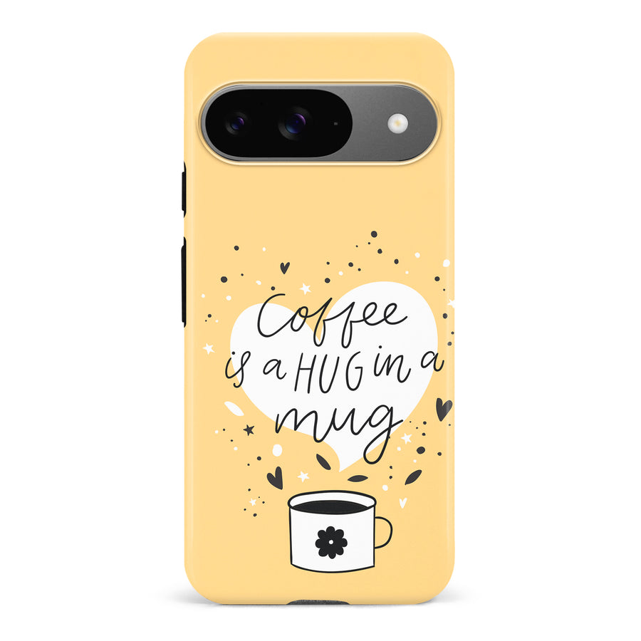 Google Pixel 9 Coffee is a Hug in a Mug Phone Case in Yellow
