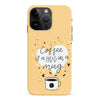 iPhone 15 Pro Max Coffee is a Hug in a Mug Phone Case in Yellow