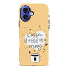 iPhone 16 Plus Coffee is a Hug in a Mug Phone Case in Yellow