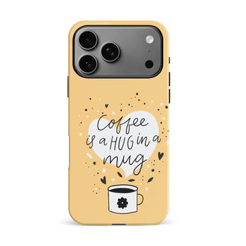 iPhone 17 Pro Max Coffee is a Hug in a Mug Phone Case Yellow