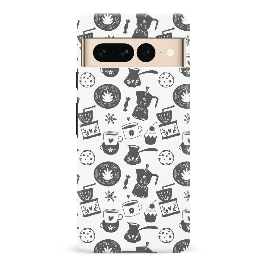Google Pixel 7 Pro Coffee Stuff Phone Case in Black/White