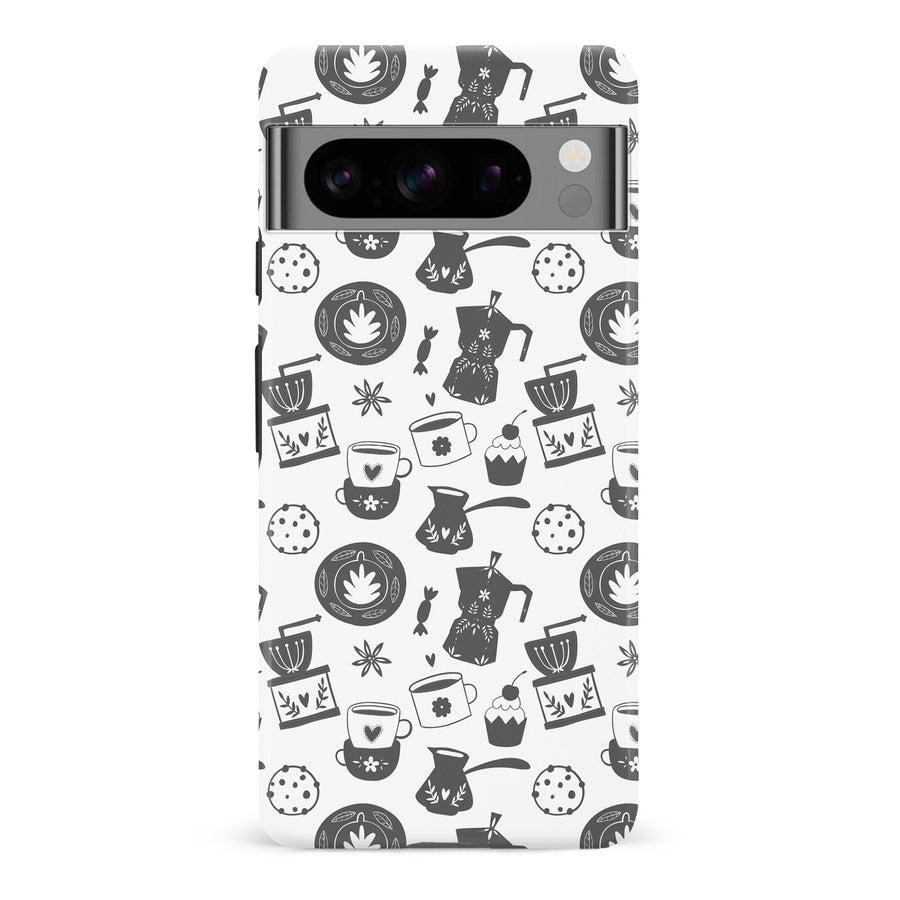 Google Pixel 8 Pro Coffee Stuff Phone Case in Black/White