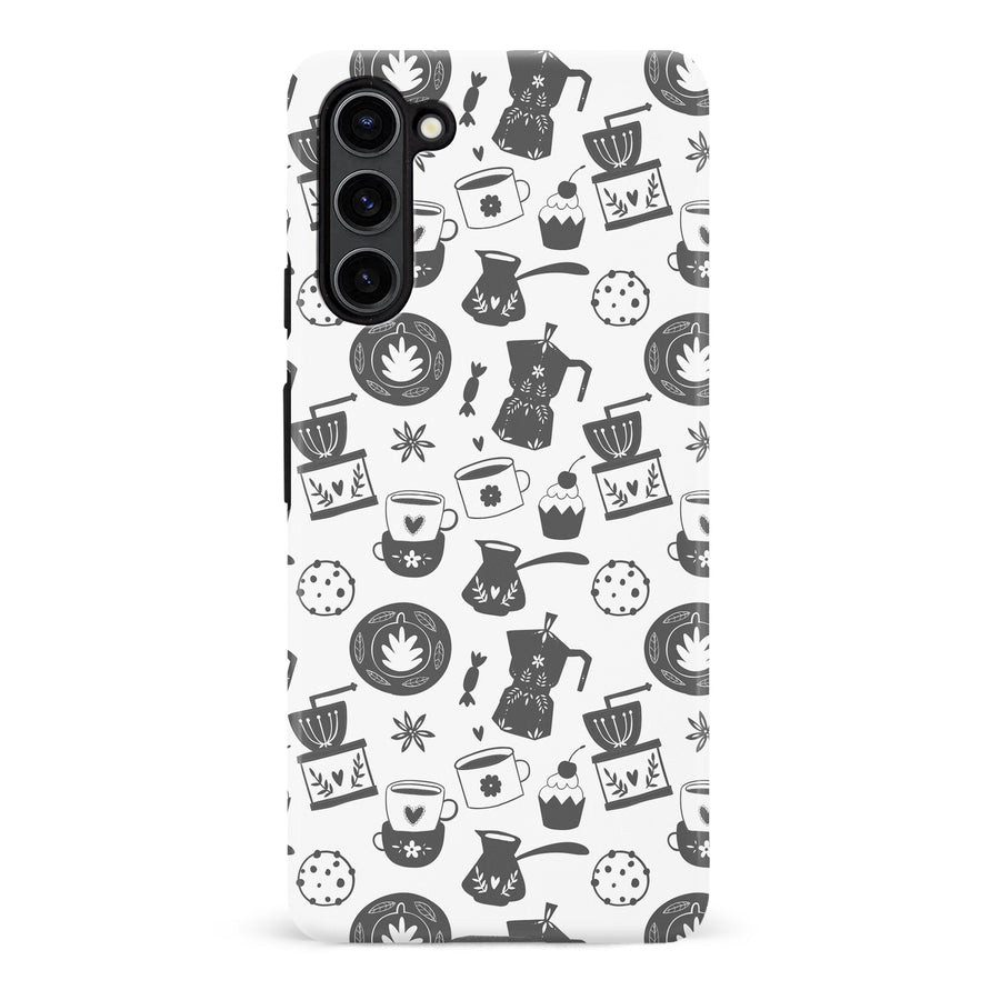 Samsung Galaxy S23 Plus Coffee Stuff Phone Case in Black/White