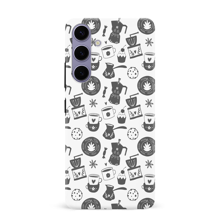 Samsung Galaxy S24 Plus Coffee Stuff Phone Case in Black/White