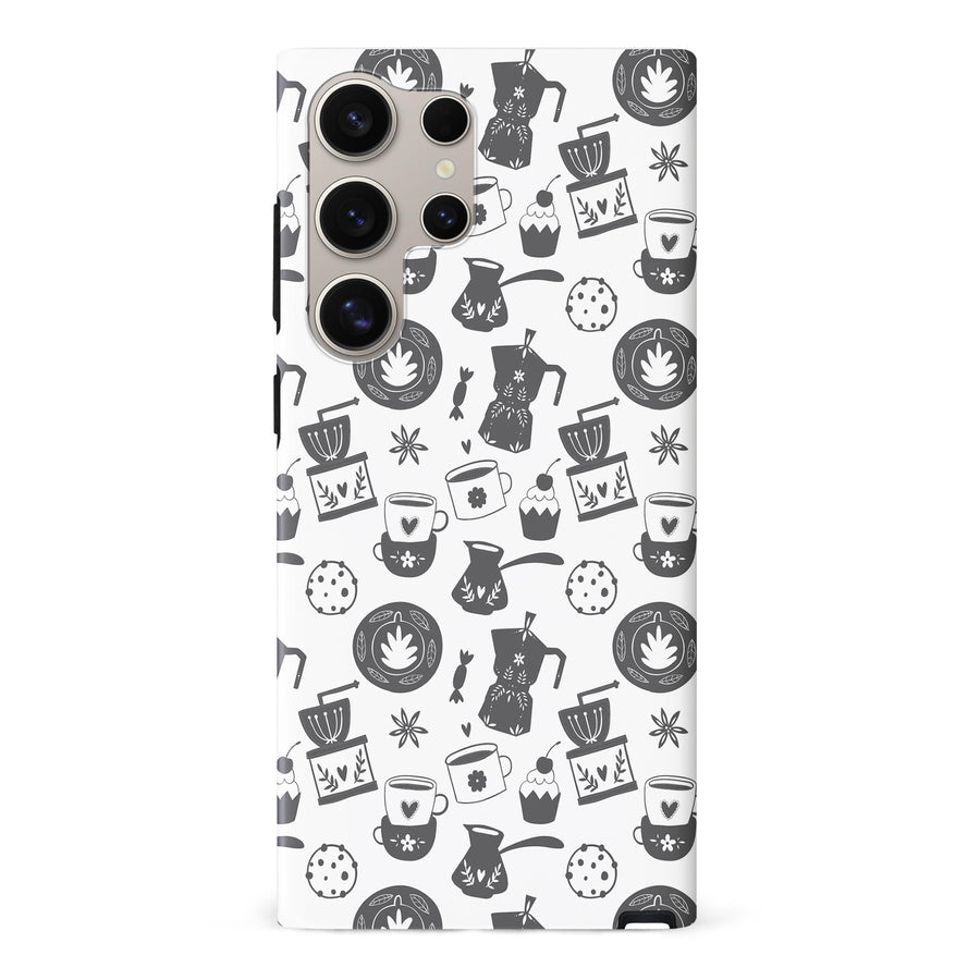 Samsung Galaxy S24 Ultra Coffee Stuff Phone Case in Black/White