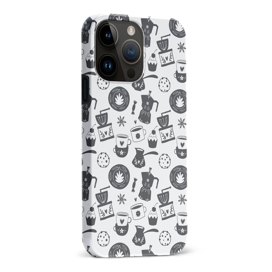 iPhone 15 Pro Max Coffee Stuff Phone Case in Black/White